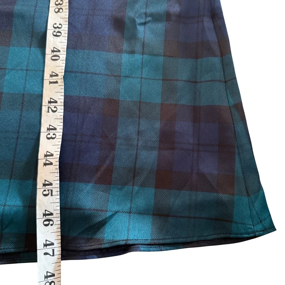 Ann Taylor Tartan Cap Sleeve Midi Dress Rainforest Size 6